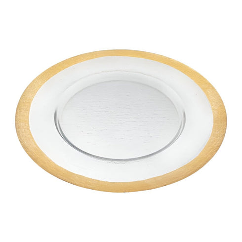 Round Gold Border Glass Charger Plate